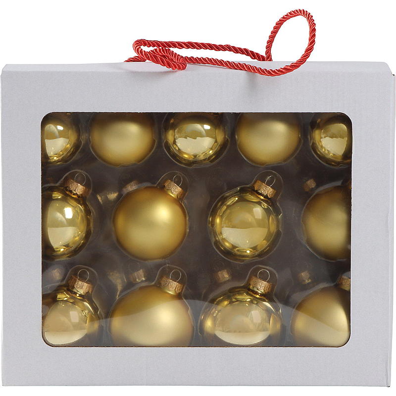 Kerstballen voor thuis, verpakking van 26 stuks champagne