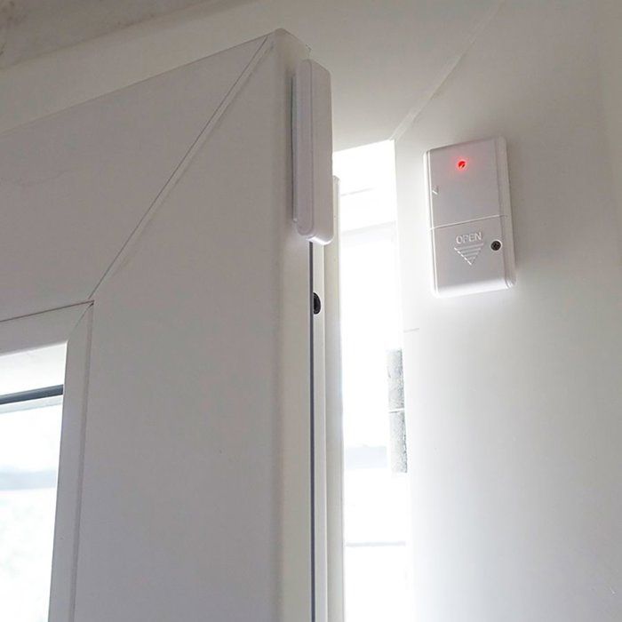 Kit di allarme espandibile con rilevamento di movimento - KYF - 434MHz - Luce di segnalazione - 3 sensori per porte/finestre - 2 telecomandi