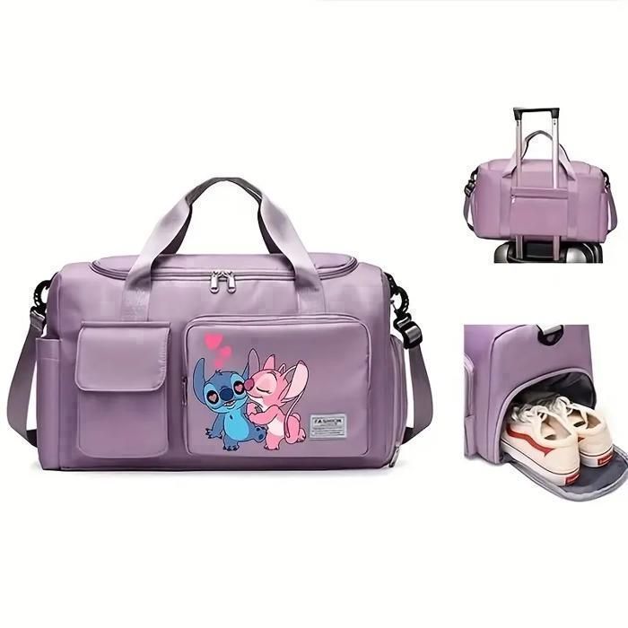 Bolso tote de poliéster con forro Oxford, bolso de viaje plegable grande con compartimento para zapatos, azul.
