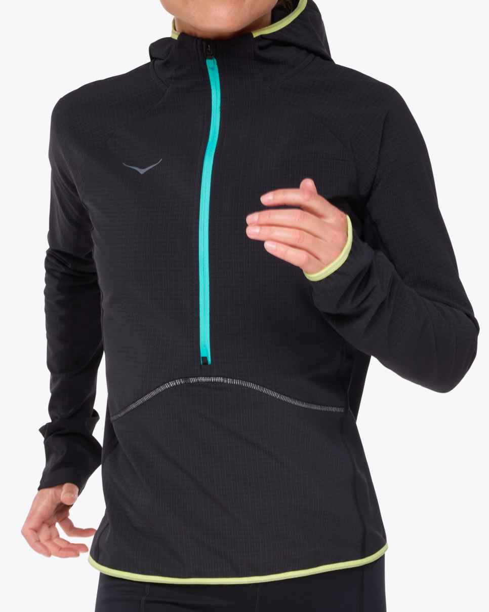 HOKA SkyGlow Half-Zip Zwart