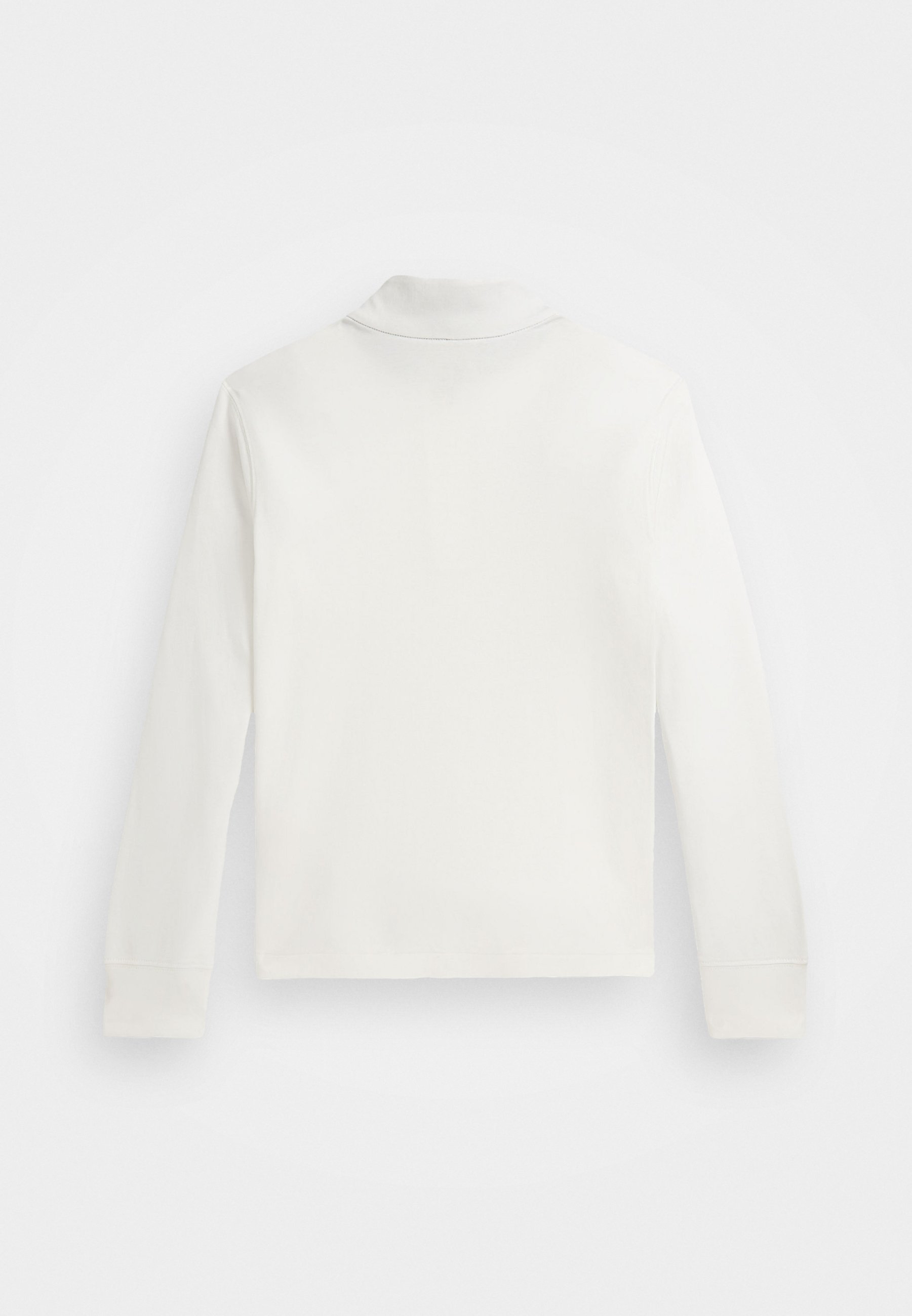 Polo Ralph Lauren katoenen interlock trui met kwartrits - Top met lange mouwen - Trophy Cream
