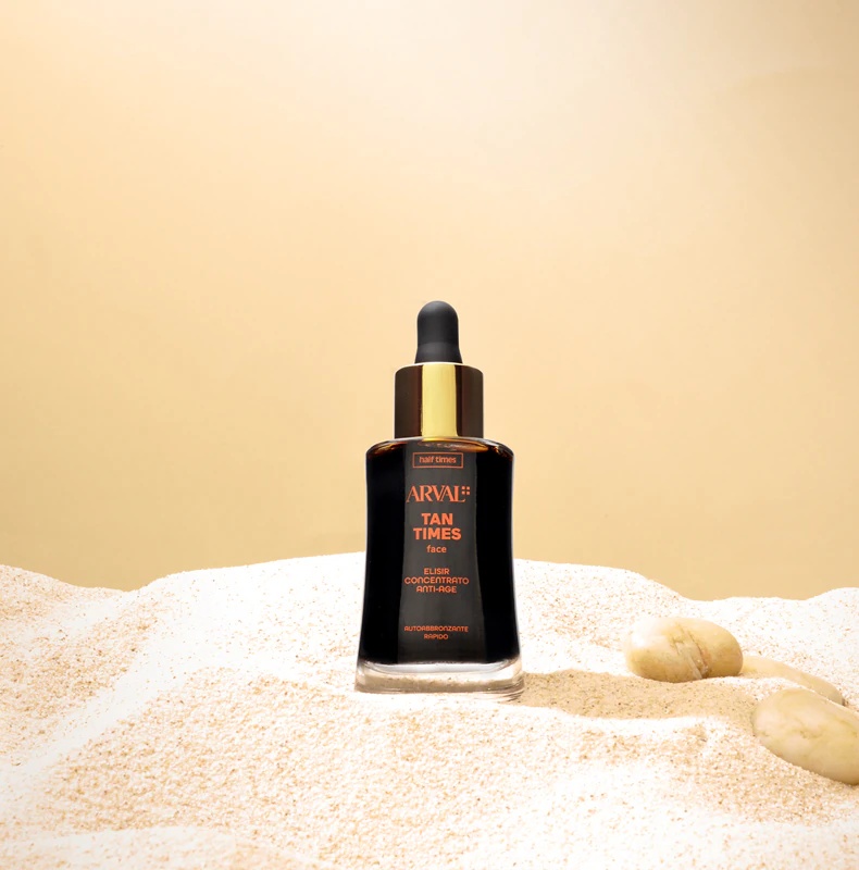 „Arval Half Times Tan Times Face Elixir“ įdegio losjonas