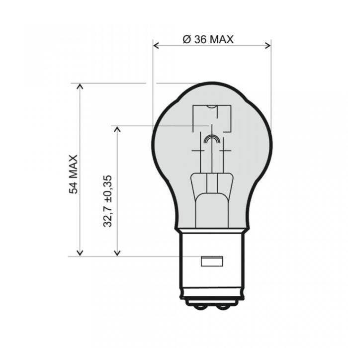 Bombilla blanca RMS de 12V 35/35W BA20D E19 para motocicleta, scooter, quad, coche - Nueva