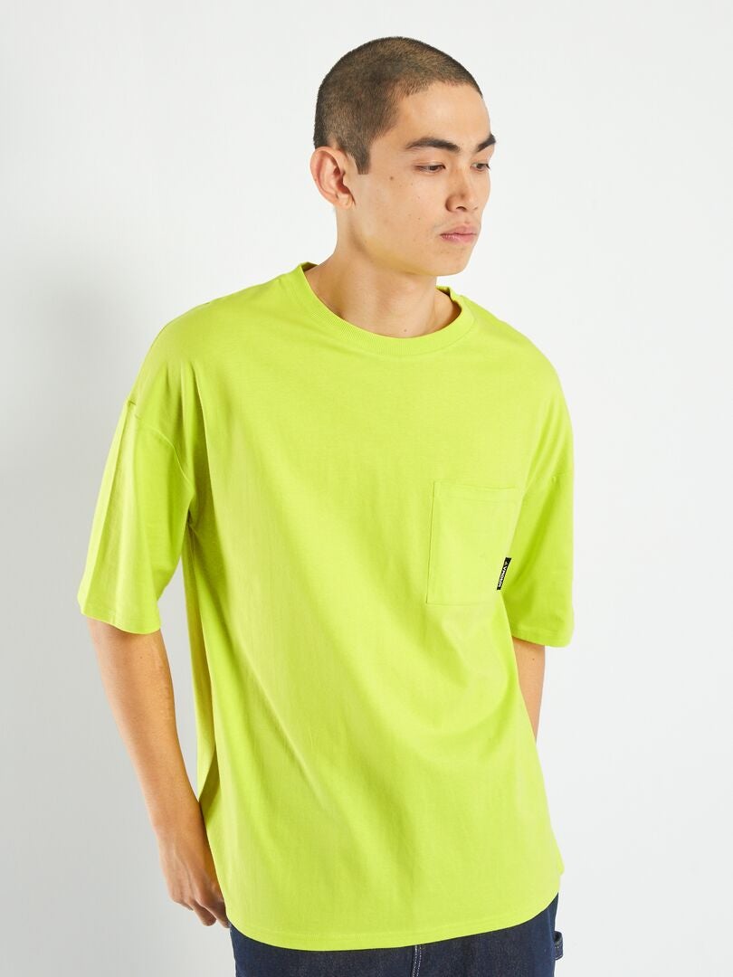 Camiseta oversized de malha - AMARELA