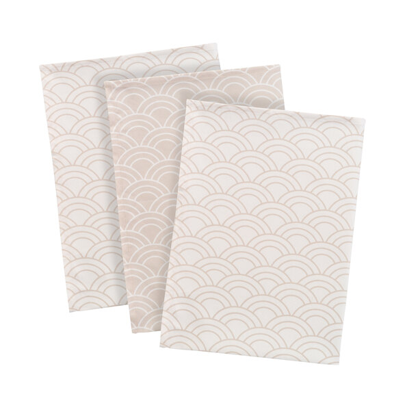 Japandi theedoeken, set van 6, beige