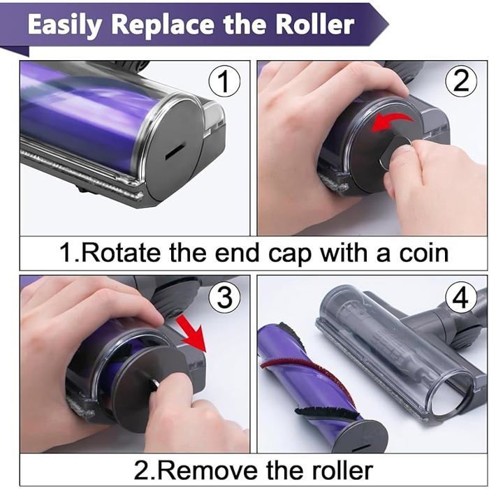 Brush Head for Dyson V7 V8 V10 V11 V15 SV10 SV11 SV12 SV14 Motorhead, Turbine Brush, Multi-Motorized Brush for Handheld Vacuum Cleaner