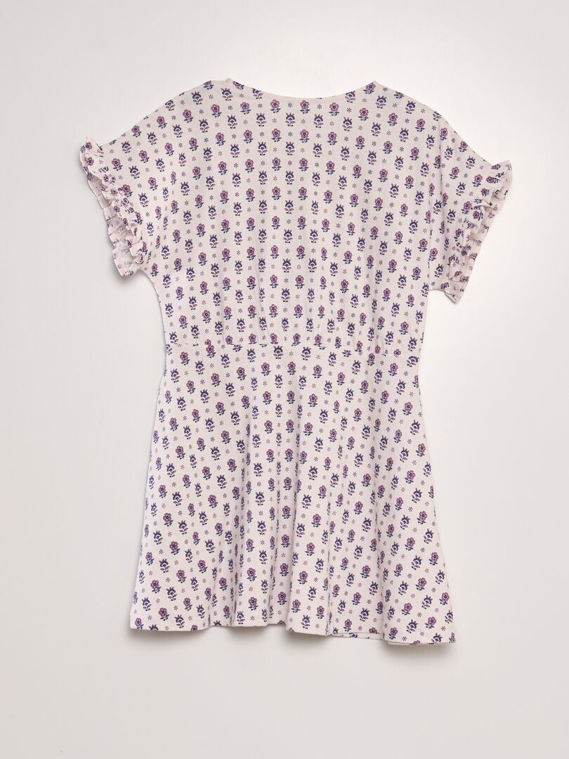 Jurk met ruches - BEIGE