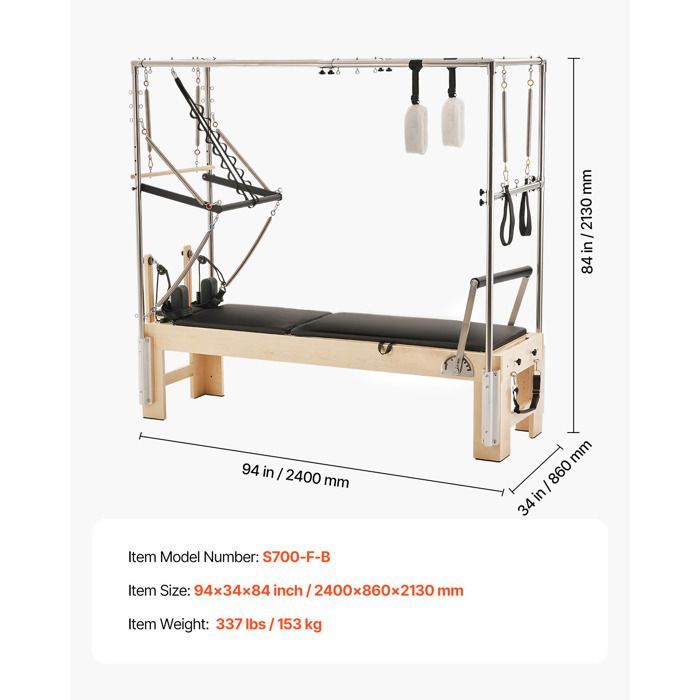 Pilates Reformer per livelli avanzati e principianti - Duoku - Capacità di carico 181,44 kg, attrezzatura per allenamento yoga con doppia resistenza