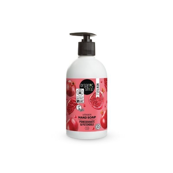 Sabonete Líquido para Mãos Organic Shop com Vitaminas, Romã e Patchouli, 500ml