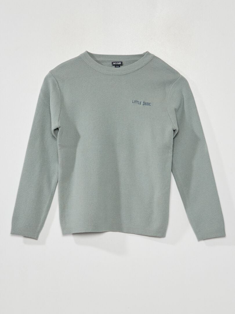Trui met lange mouwen van jersey - GROEN