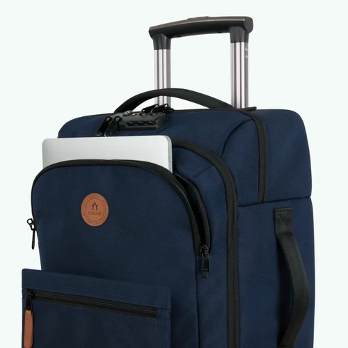 Cabaia Kleiner Reykjavik-Weichschalenkoffer mit 4 Rollen, marineblau