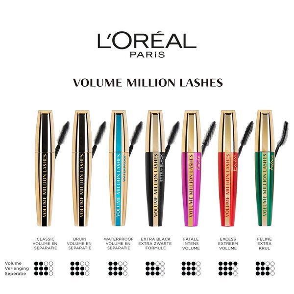 L'Oréal Paris Volume Million Lashes 01 ekstra črna maskara<br>10,7 ml