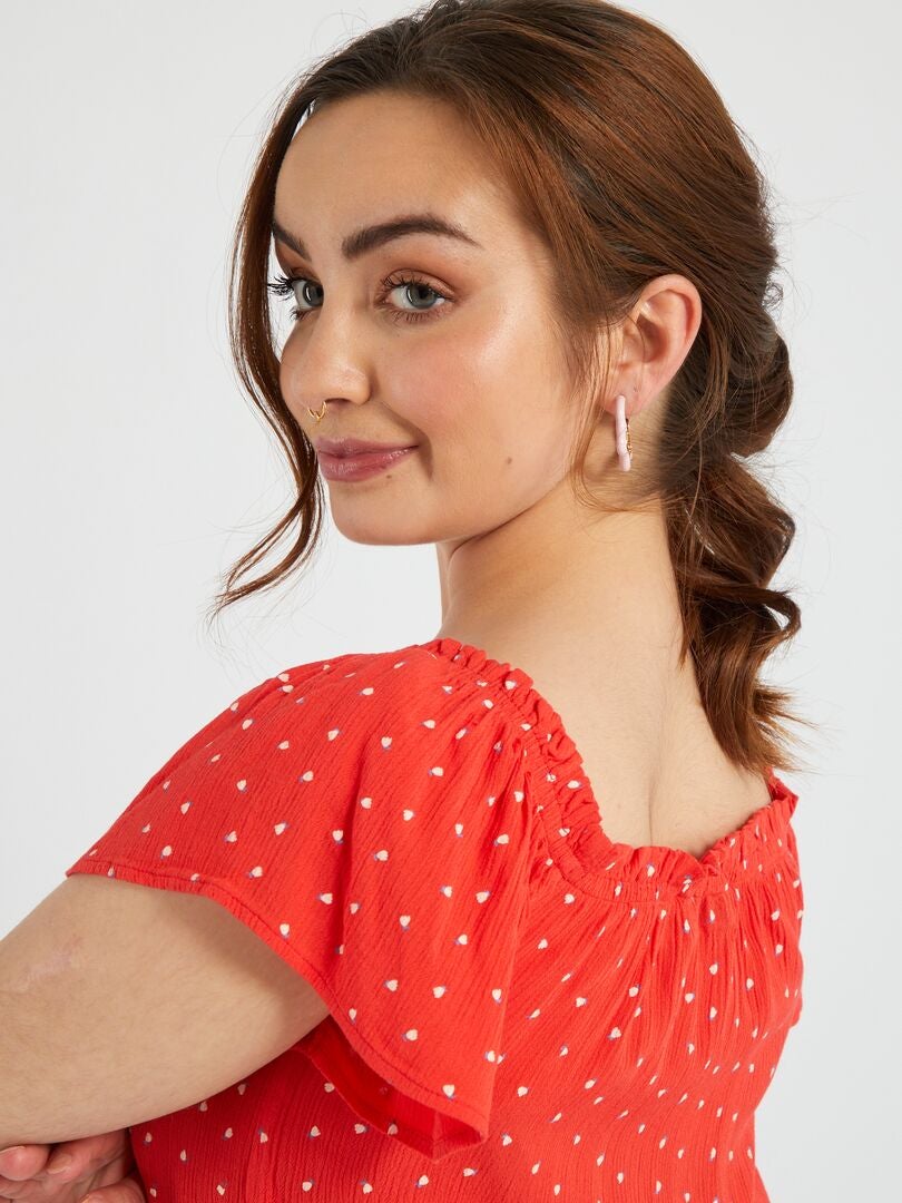 Blusa estampada - So Easy - ROJO