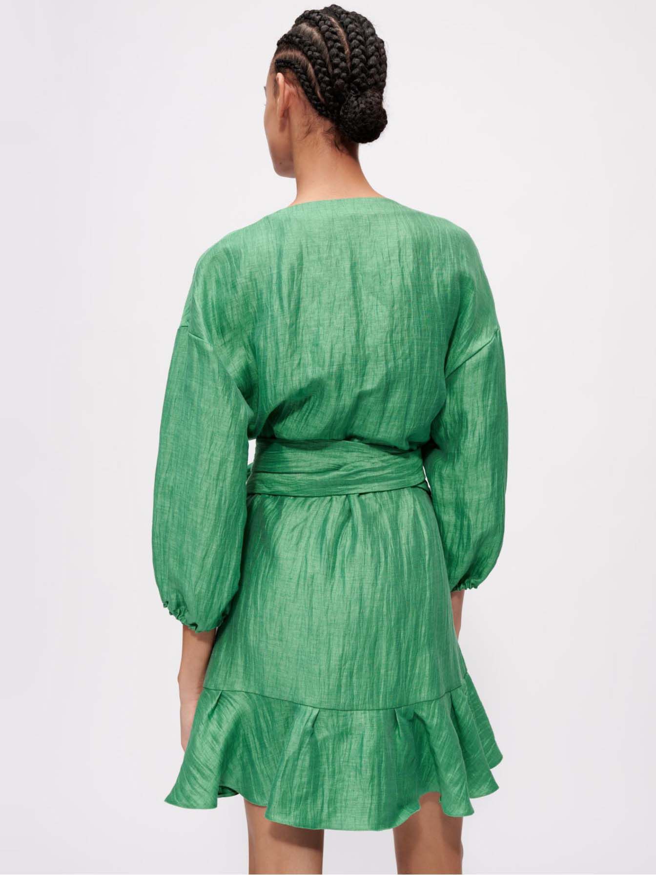 Rochie înfășurată cu nod-Vert