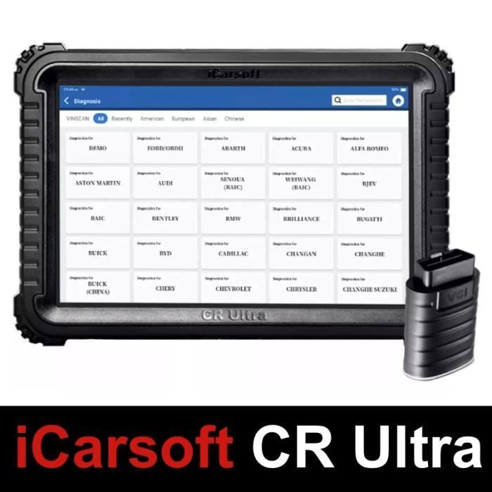 iCarsoft CR Ultra | Strumento di diagnostica auto professionale multimarca | Diagnostica OBD2 professionale | Codifica iniettori | DPF | TPMS | AdBlue | Strumento