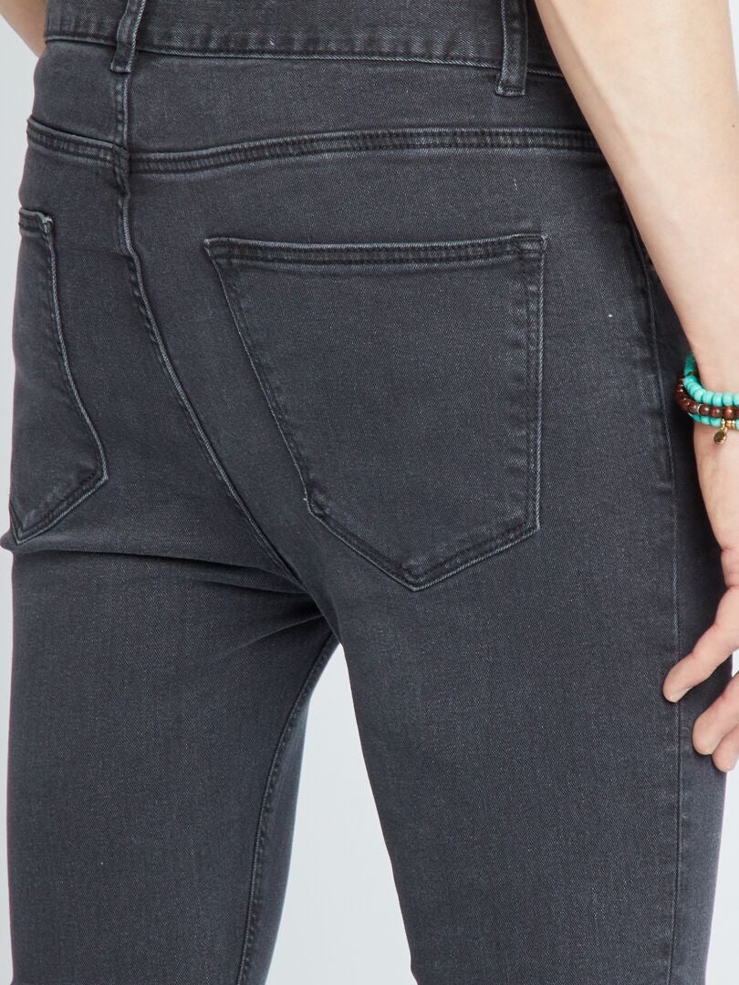 Pantalones vaqueros ajustados elásticos - 5 bolsillos - GRIS