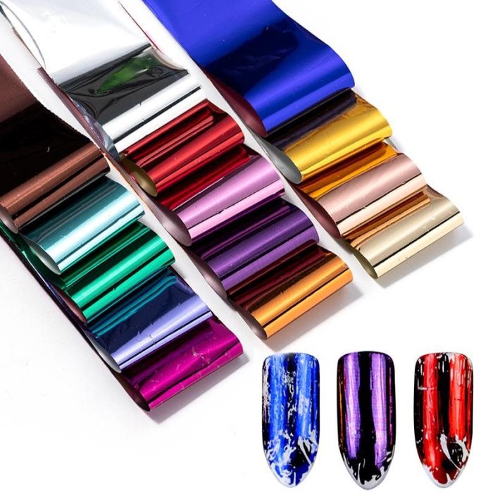 14 couleurs de feuilles à ongles mates étoilées, autocollants holographiques, transfert pour ongles, laser, or rose, champagne, décoration d'ongles