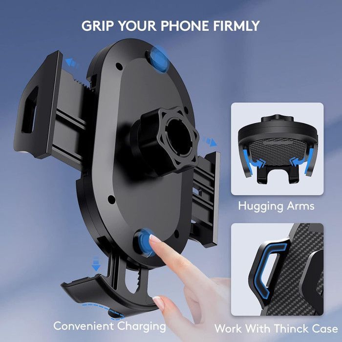 EGA Support téléphone voiture universel ventouse adhésive 360° pliable pour smartphones 4,7–7