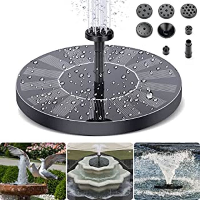 Floating Outdoor Solar Fountain - With 4 Nozzles - Black