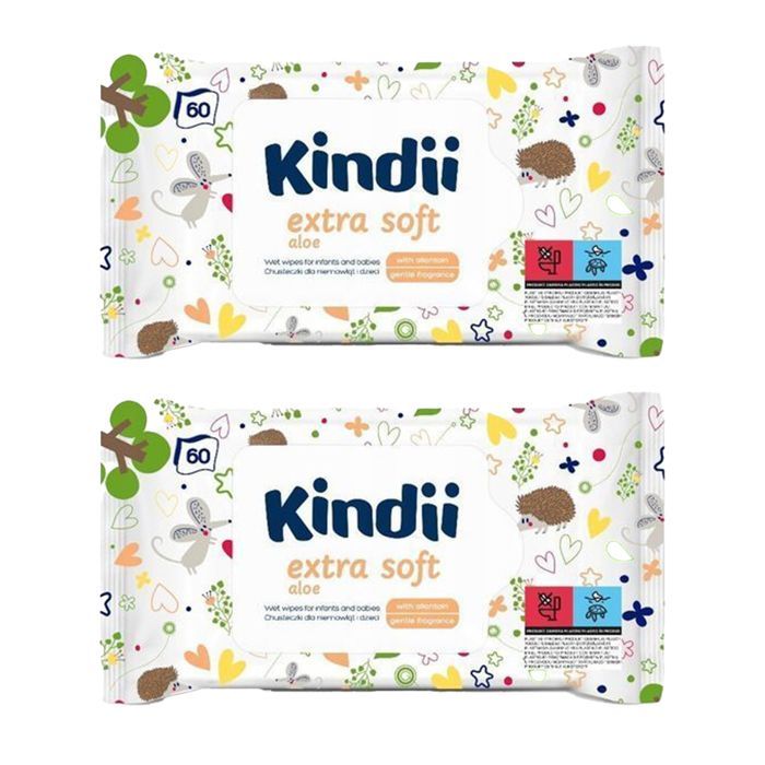 baby wipes Kindii aloe extra soft 2 packs