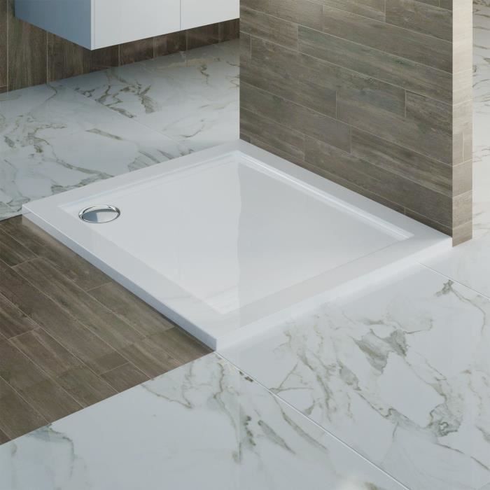 Receveur de douche carré en acrylique mod. Flower UltraSlim - 70x70x4 cm