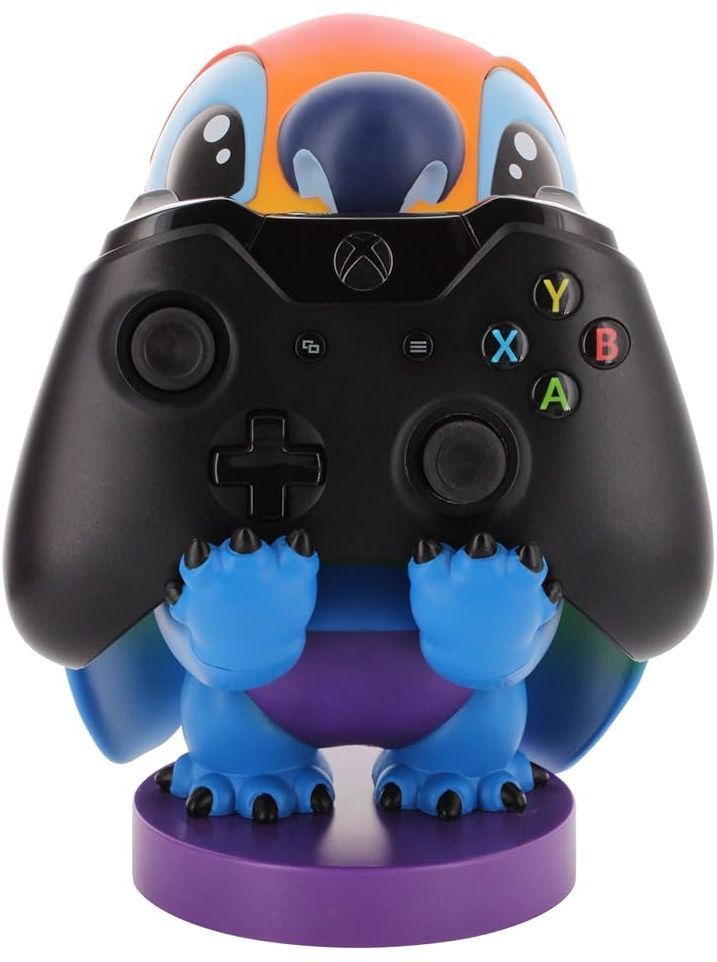 Figurine Disney Stitch Rainbow - EXQUISITE GAMING - Cable Guys - Support écouteurs, smartphone ou petit accessoire - 20 cm