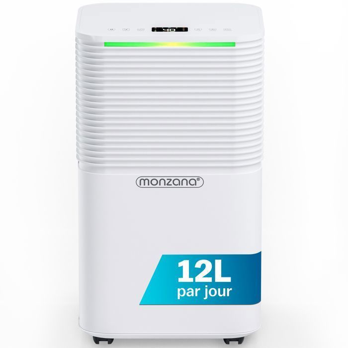 MONZANA® 12L/day Air Dehumidifier for 20m² Air Purifier for Allergy Sufferers 24h Timer for Indoor Bathroom