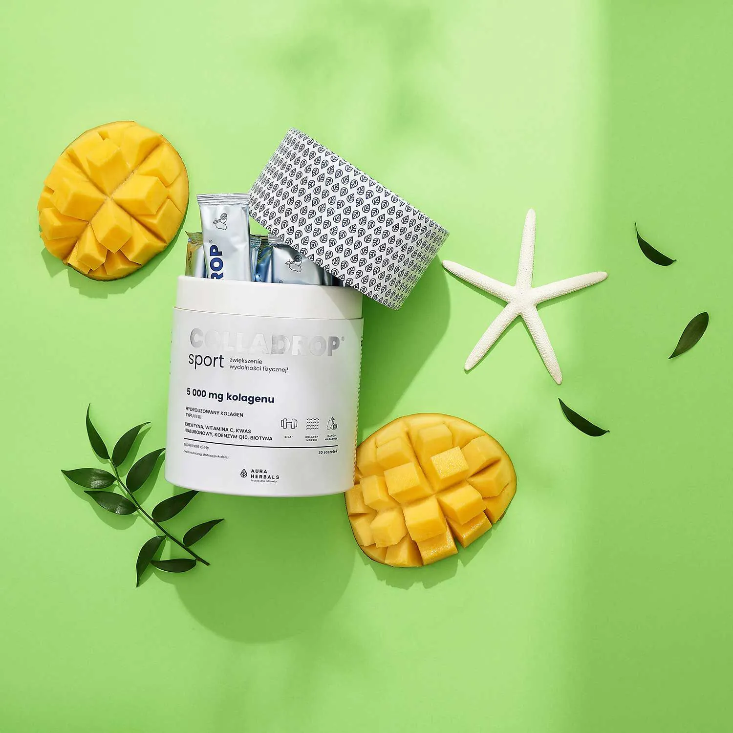 Colladrop Sport Kolagen Morski 5000 mg Mango Marakuja Saszetki