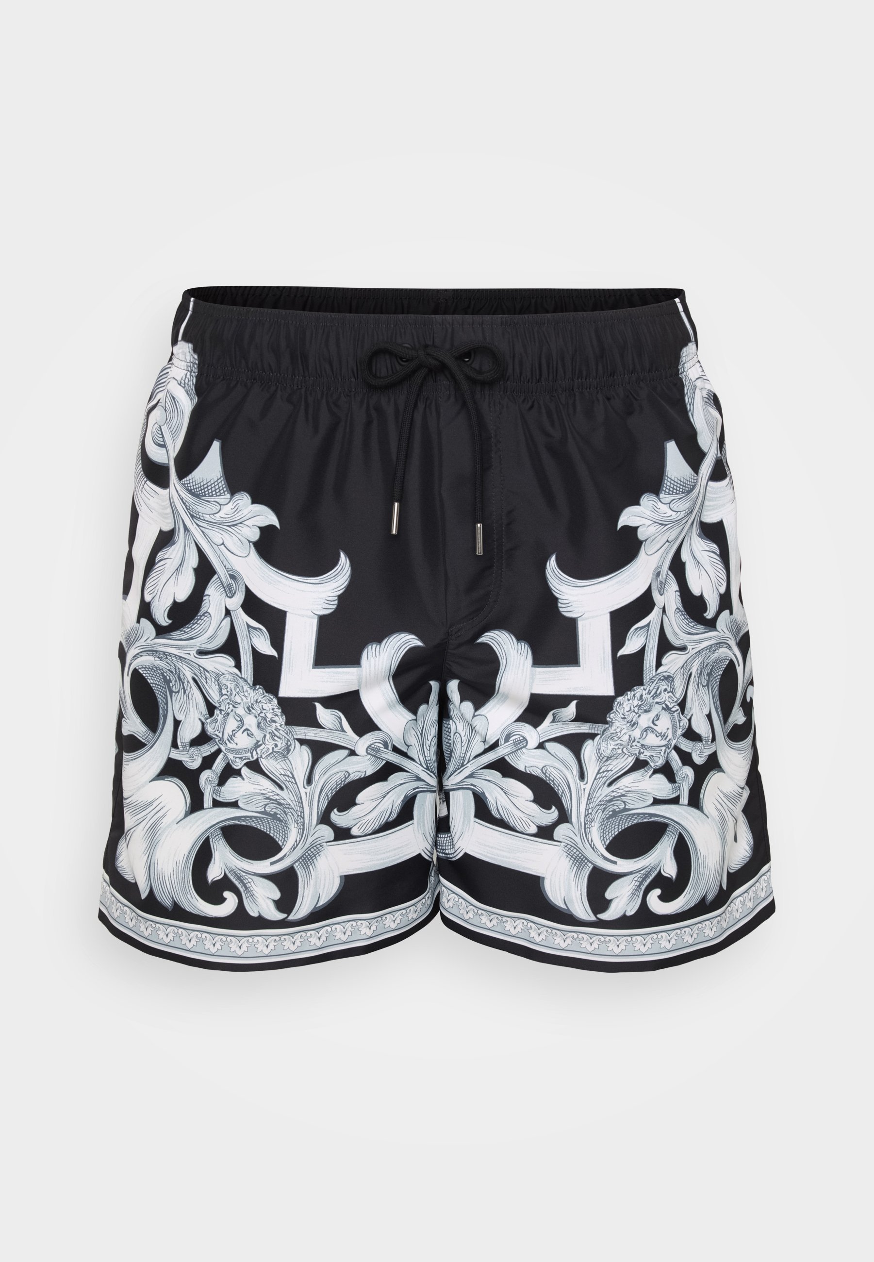 Versace SWIM GOLFO BAROCCO MEDUSA PRINT - Szorty kąpielowe - czarno-srebrne