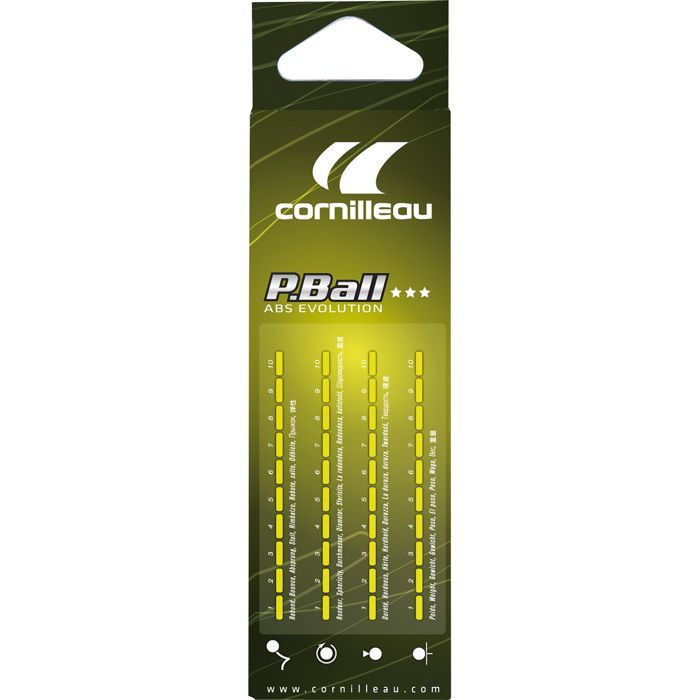 Balles de tennis de table - CORNILLEAU - P-ball - Blanc - 3 étoiles - 3 pcs