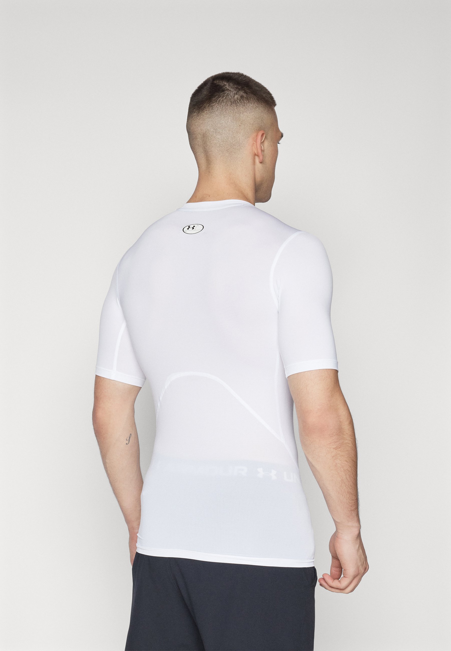Under Armour HEATGEAR - T-shirt sportiva - bianco/nero