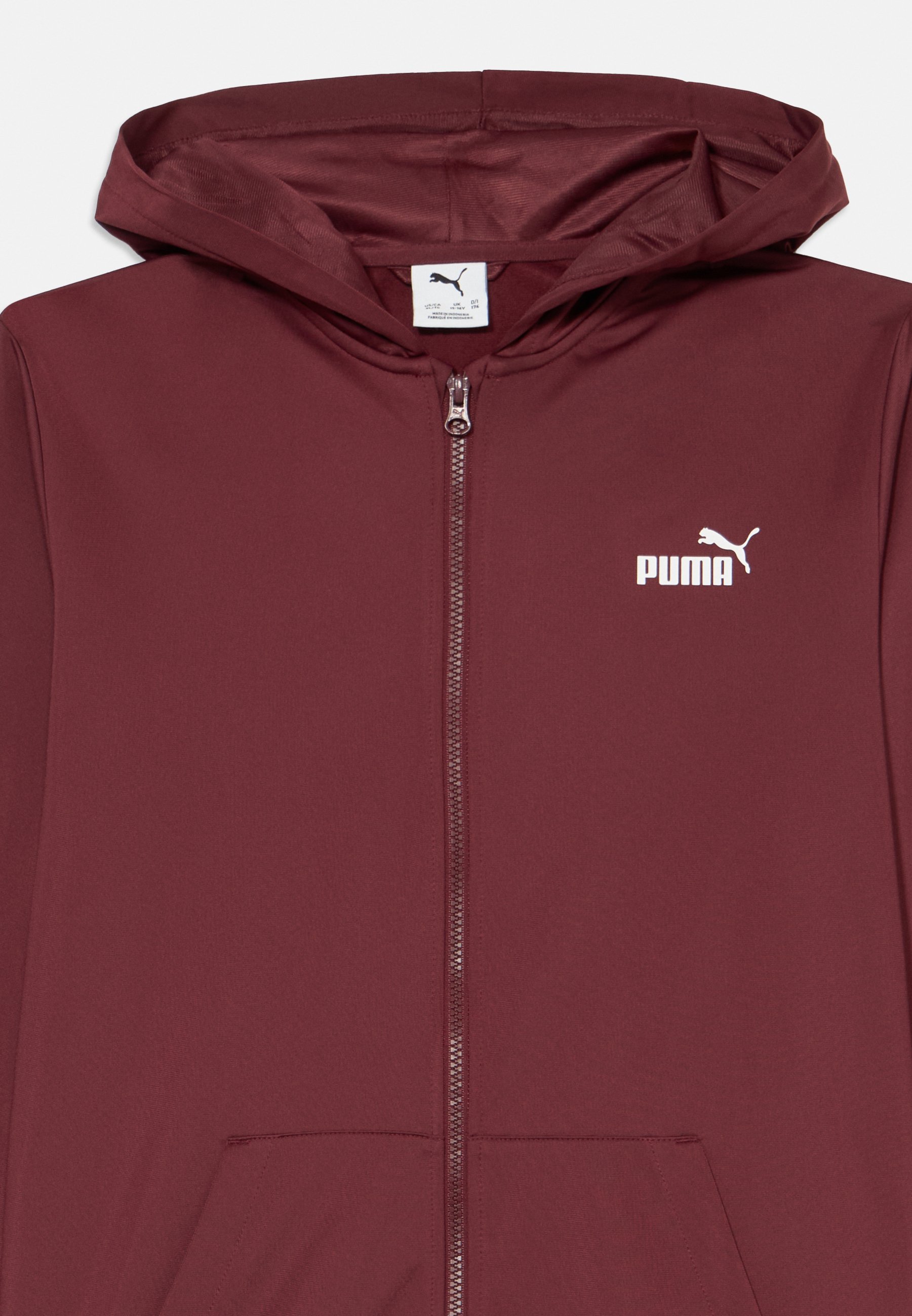 Puma hoodie met volledige ritssluiting, unisex - trainingspak - robijnrood glinsterend