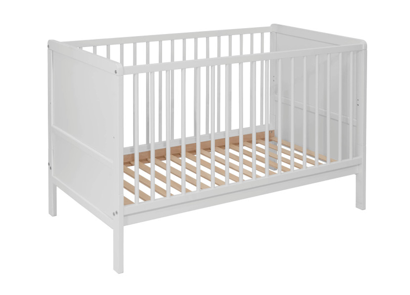 Łóżeczko Nelly 120x60 BUKOWE BIAŁY tapczan barierka sofa