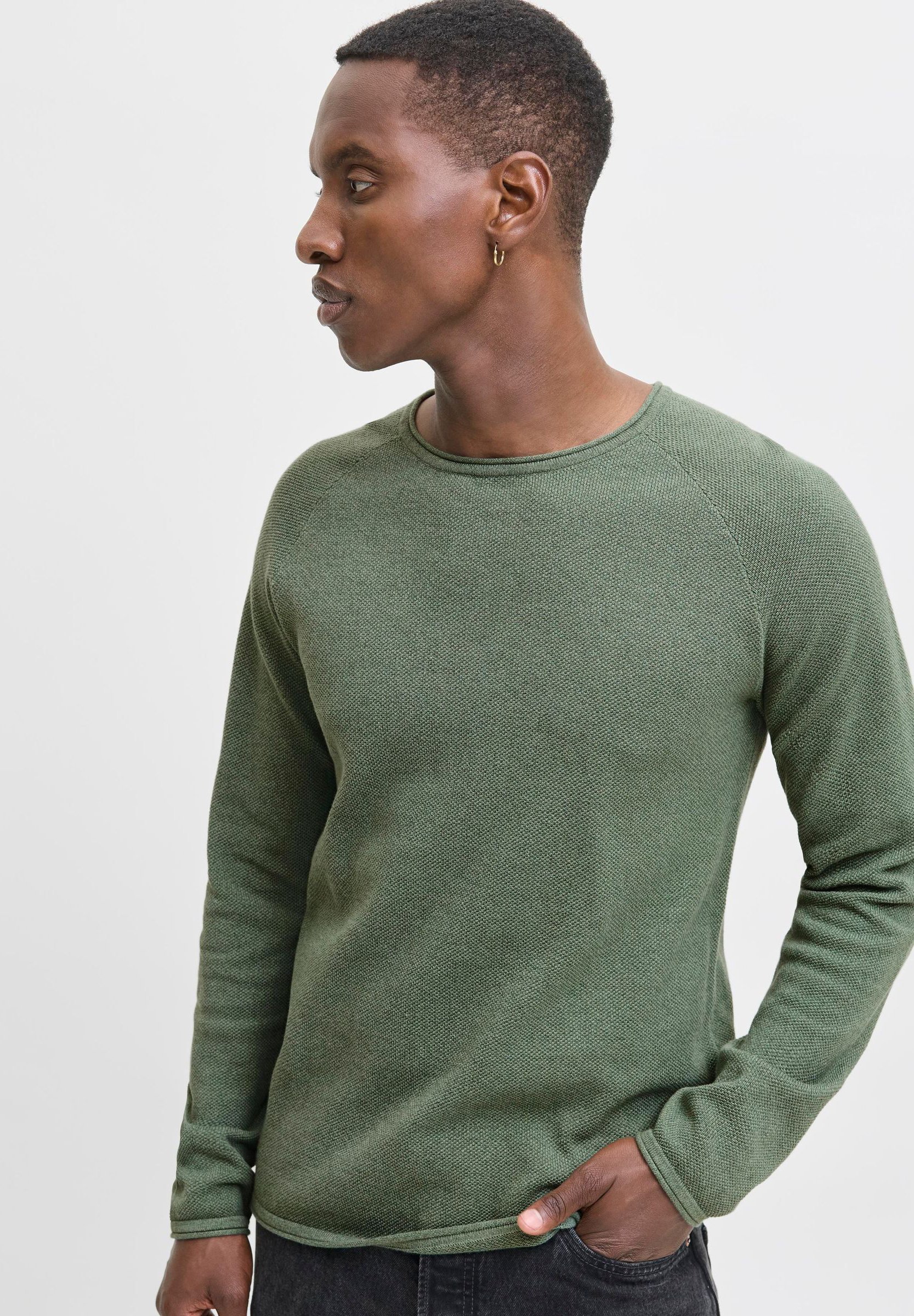 Pull Jack & Jones JJEHILL à col rond - détail couronne de laurier torsadée