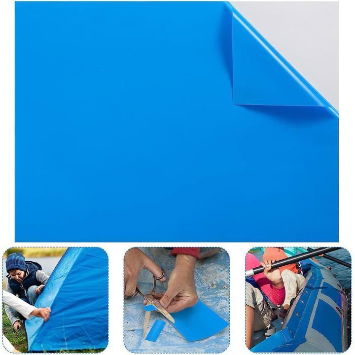 Rustine de Piscine, Piscine Patch de Réparation, Correctifs Auto-adhésives Rustine,Auto-adhésifs en PVC pour Piscine, 125 x 85cm