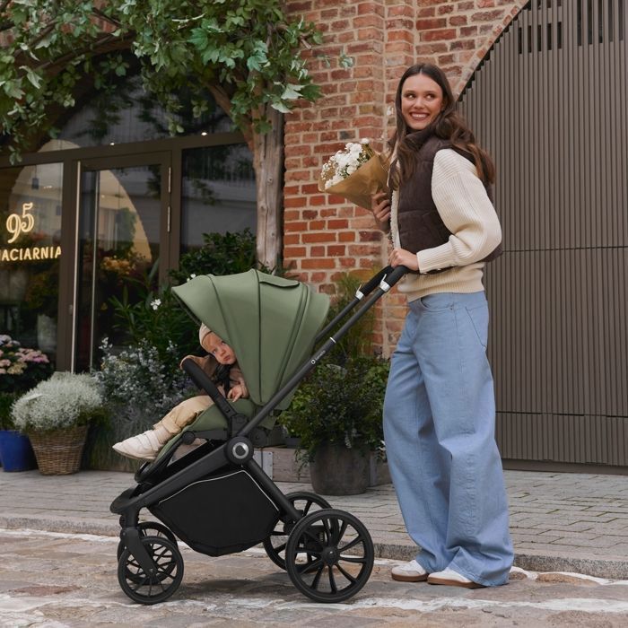 Poussette combinée 2en1 LIONELO Mika Plus - Naissance jusqu'à 22kg - Pack poussette Duo, Nacelle et accessoires - Vert