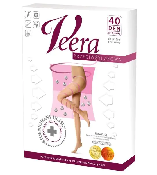 Veera Rajstopy przeciwżylakowe 40 DEN, Kolor Natural, Rozmiar 3