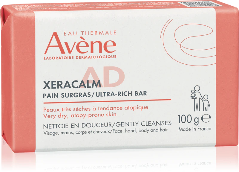 Barra de limpeza ultranutritiva Avène XeraCalm AD Ultra-Rich para pele seca e atópica
