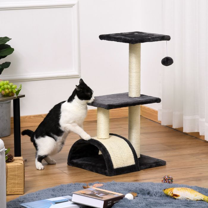 PawHut - Cat Tree - Particleboard - 40x35x72cm - Dark Grey