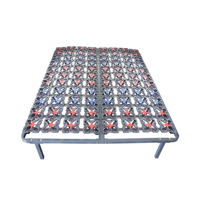Sommier Milenium - Sofareva - 90x190 cm - Bleu - Relaxation optimale - Plots ajustables