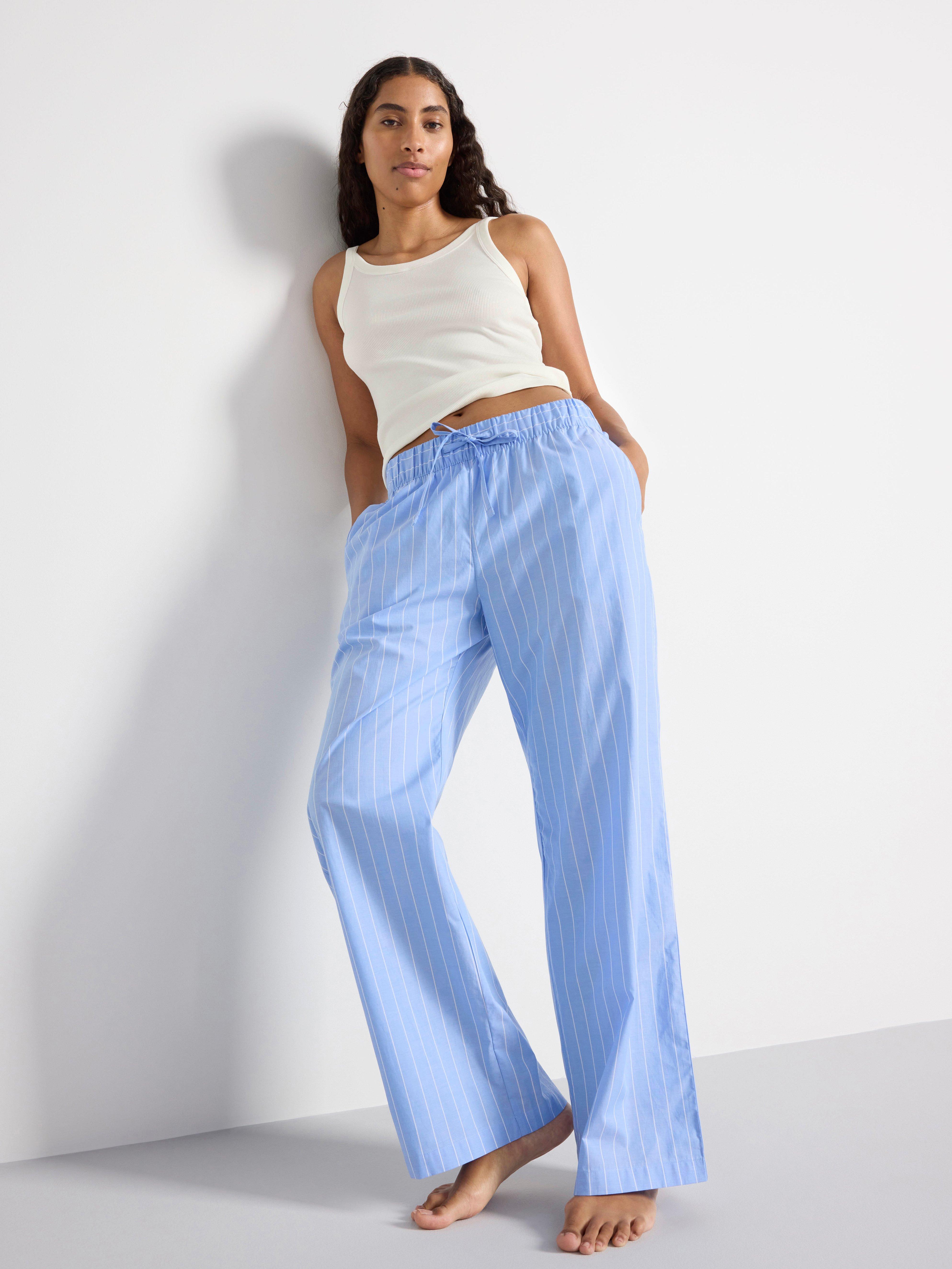 Pyjamasbyxor i poplin Light Blue