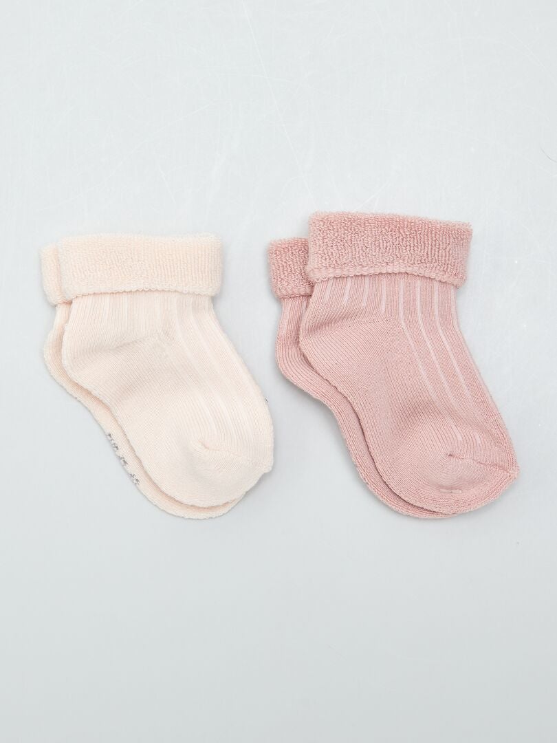 Conjunto de 2 pares de meias de malha bouclé - ROXO