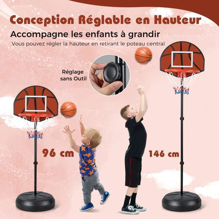 Aro de baloncesto y diana 2 en 1 COSTWAY - Altura ajustable de 130 a 180 cm - Tablero de doble cara - Base rellenable