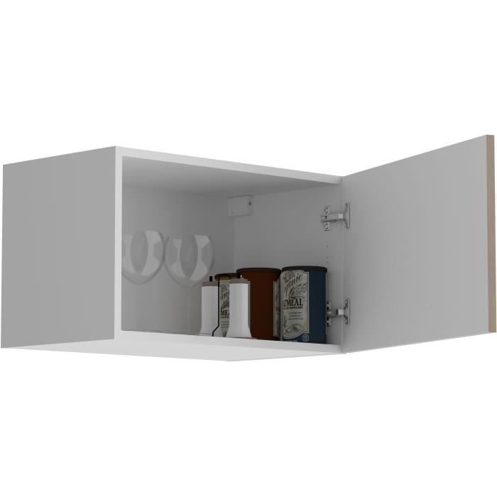 OSLO Meuble haut 1 porte - Décor Chêne Jackson - L 60 x P 36 x H 35 cm