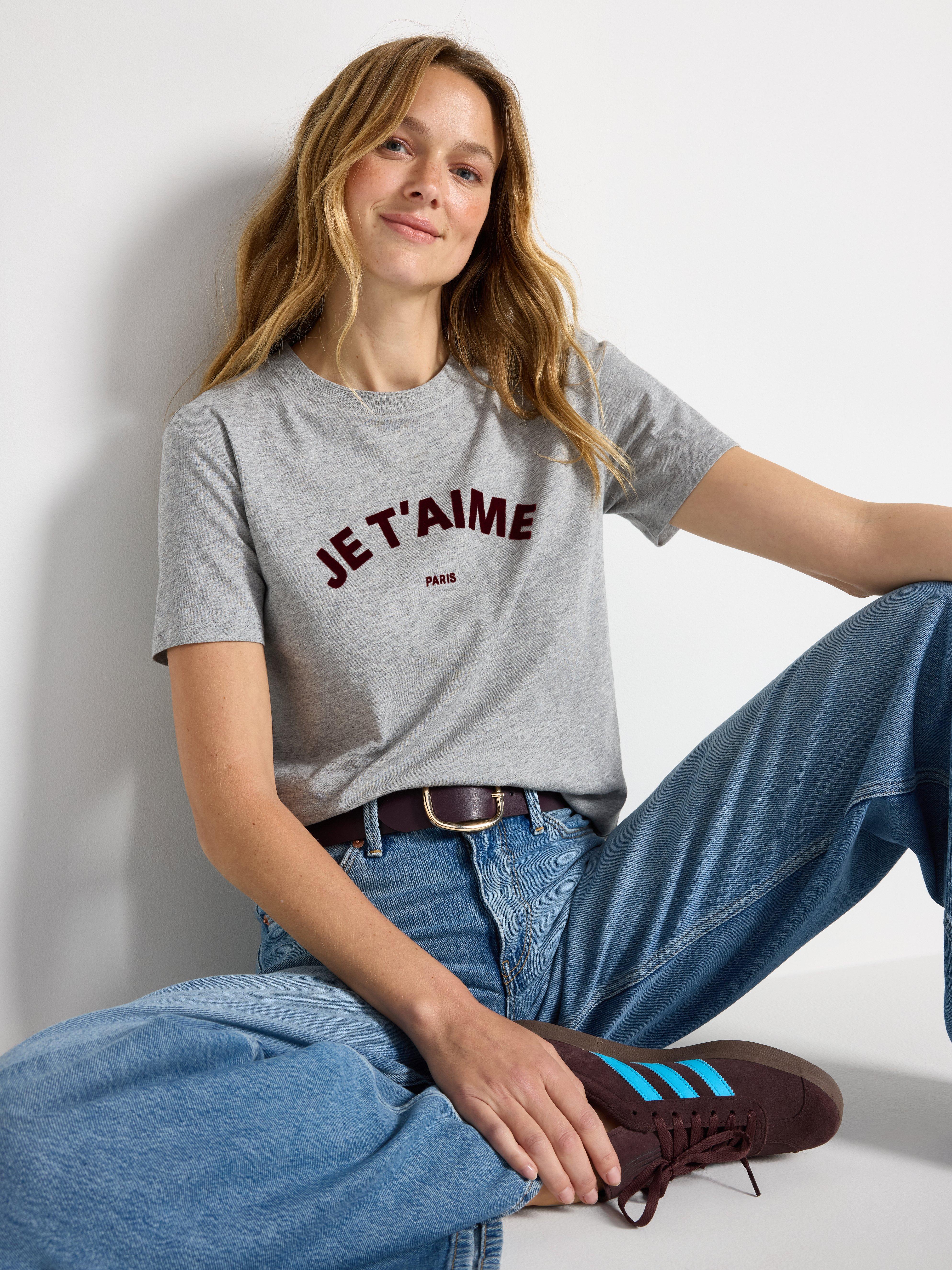 Camiseta gris jaspeada