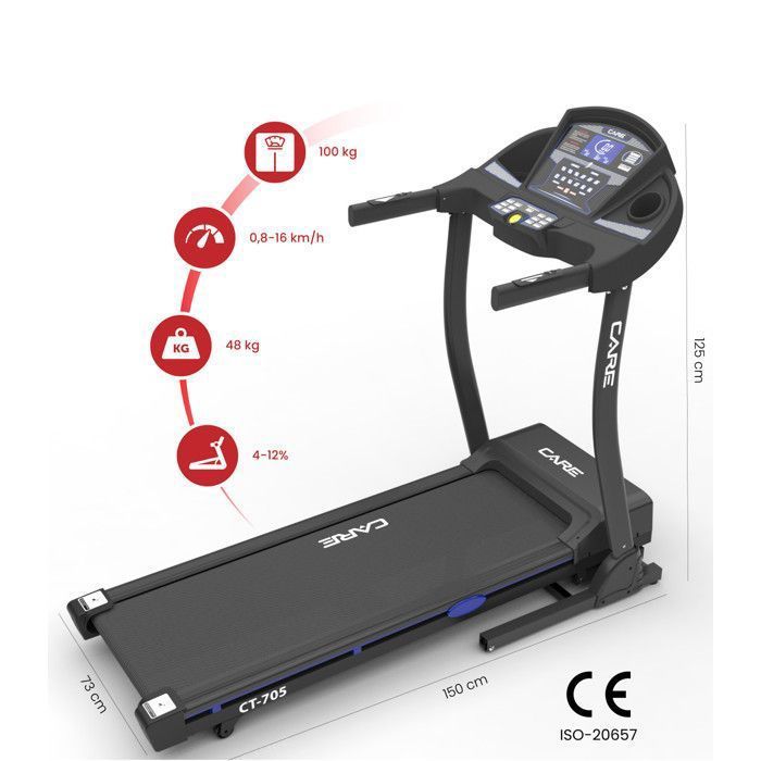 Esteira conectada - 16 km/h - CARE - CT-705-3 - KINOMAP
