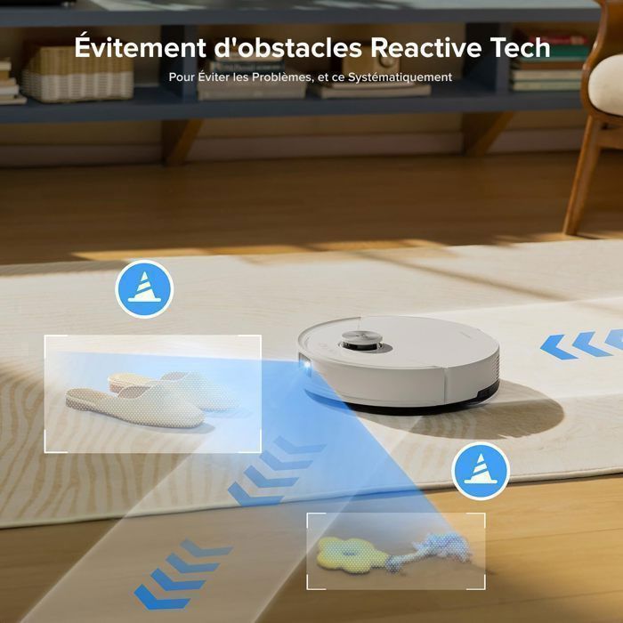 Roborock Q10 S5+ Aspirateur Robot avec station de lavage,10000 Pa Aspiration, Navigation & Cartographie, Évitement d'obstacles, APP