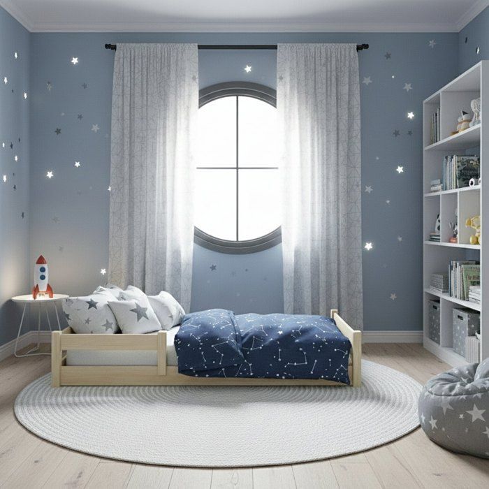 Cama infantil baja NORDI de 60x120 cm – Madera natural, estructura baja, barandillas de seguridad