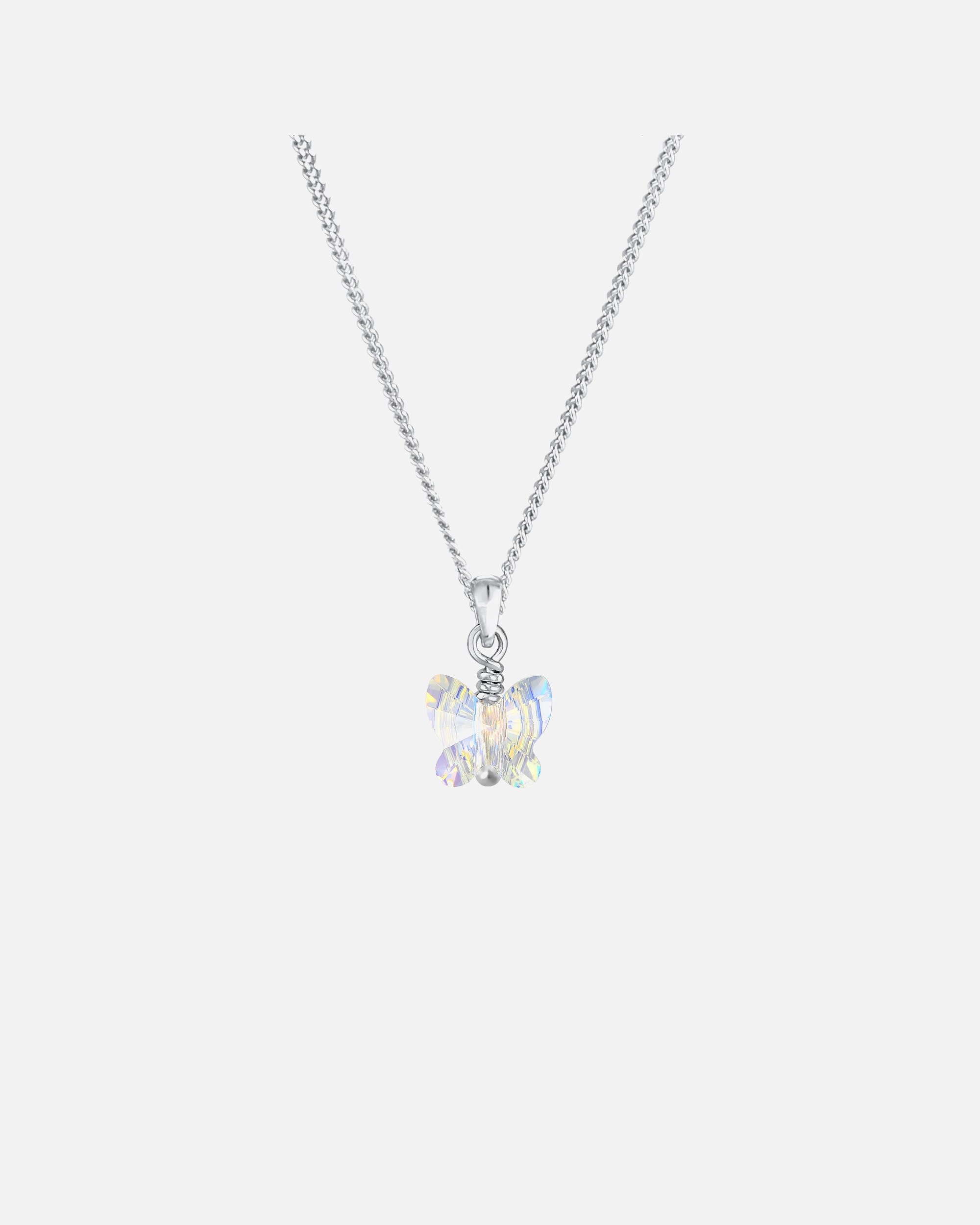 Elli Enfants pendentif papillon étincelant avec cristal en argent sterling 925