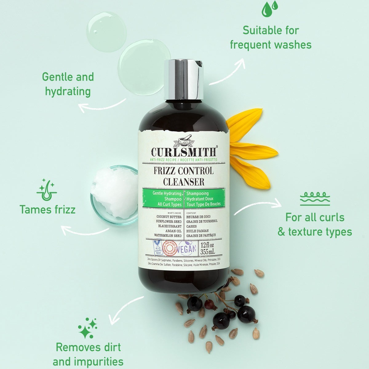 Curlsmith šampon protiv kovrčanja - 355 ml
